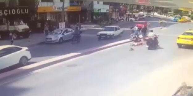 Şişli'de vicdansız motosiklet sürücüsü arkasına bile bakmadan kaçtı!