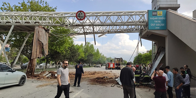 Vincin çarptığı üst geçitteki çocuğun düşme anı kamerada