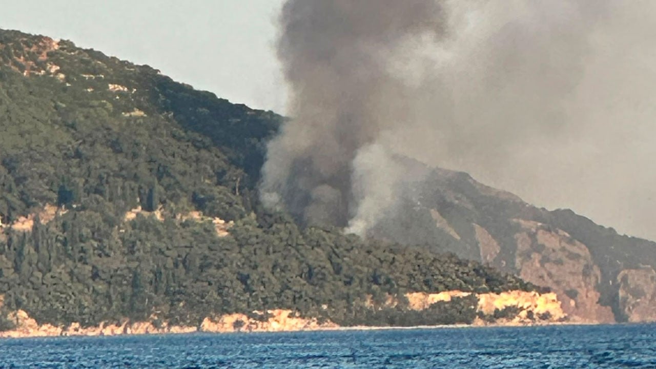 Viranbağ Plajı’nda korku dolu anlar! Büyükada’dan dumanlar yükselmeye başladı