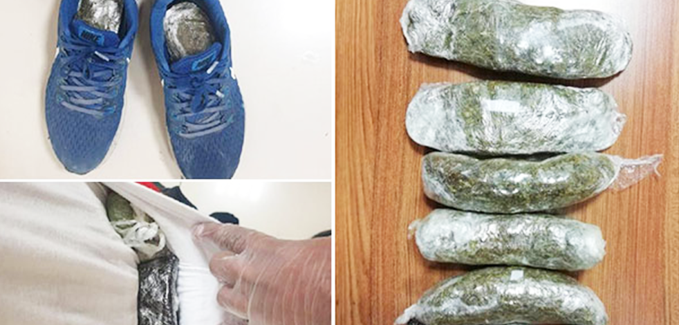 Vücuduna sarılı halde 516,79 gram uyuşturucu bulundu