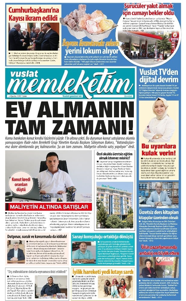 Vuslat gazetesinden “Memleketim” eki 