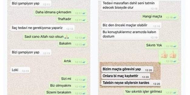 Whatsapp'taki şike yazışmaları ortaya çıktı