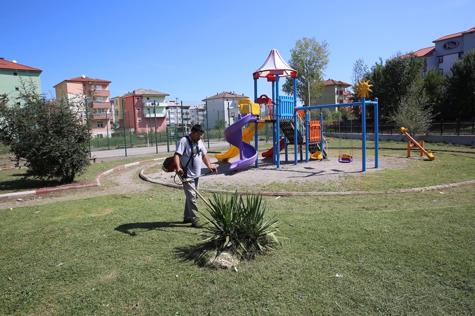 Yabani ot temizliği çalışması yapıldı 
