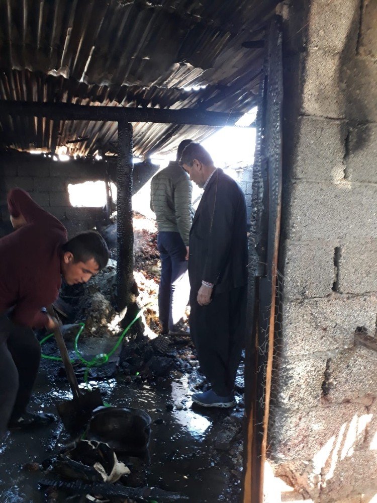 Yakacak kömürleri yangında kül oldu 