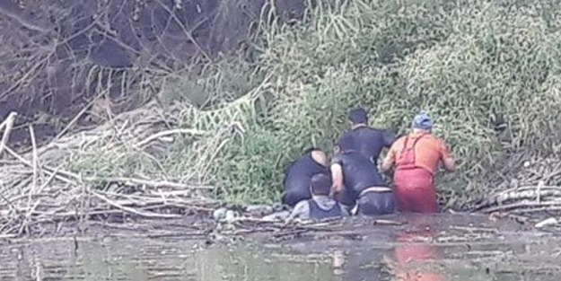 Yakaladıkları balığı 5 kişi elleriyle çıkardı