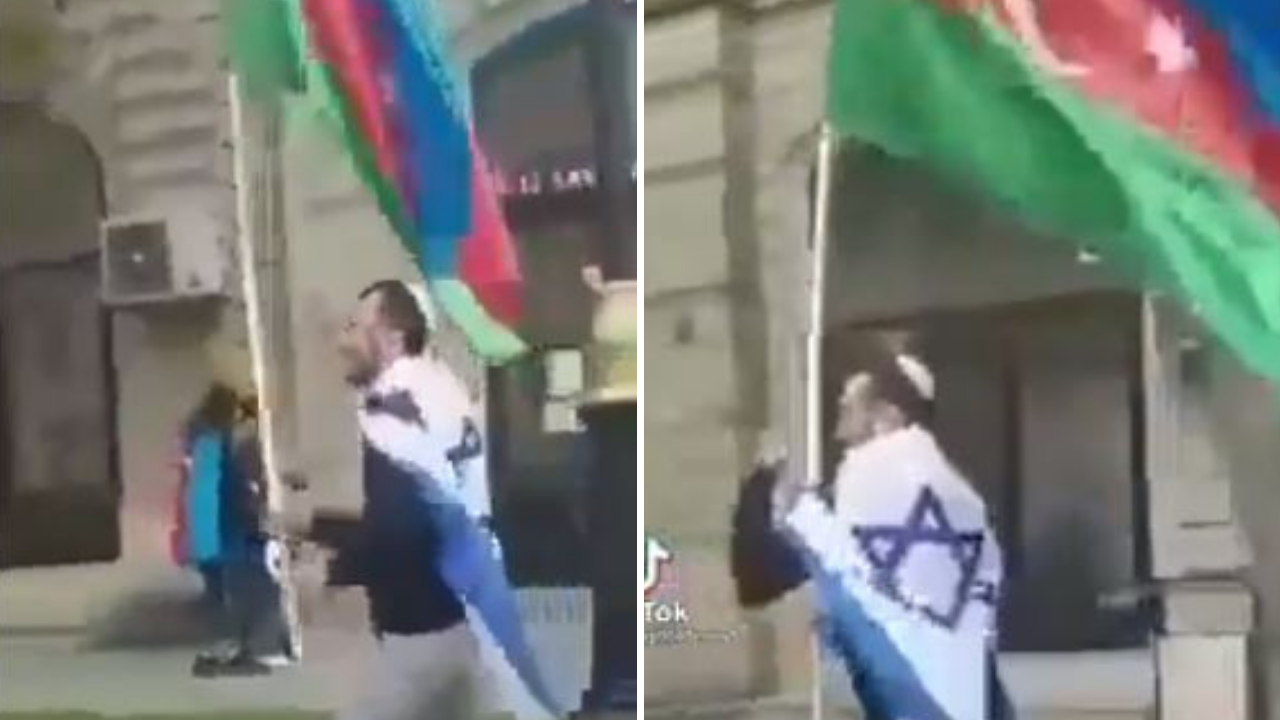 Yakıştı mı gardaşlar? Bakü’nün göbeğinde soykırımcı İsrail bayrağı