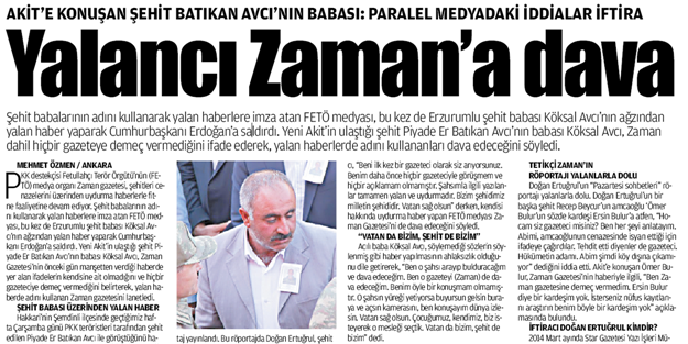 Yalancı Zaman’a dava