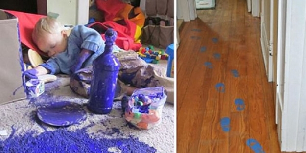 Yalnız kalan çocuklar öyle yaramazlıklar yaptı ki!