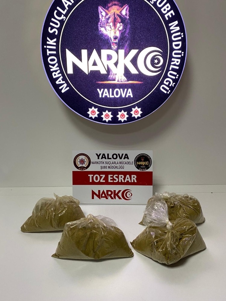 Yalova’da durdurulan araçtan 2 kilo esrar çıktı 