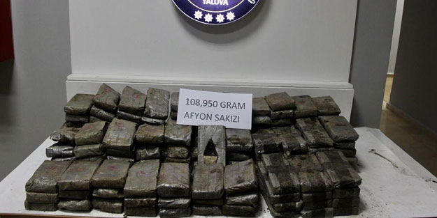 Yalova'da uyuşturucu operasyonu! 108 kilo ele geçirildi