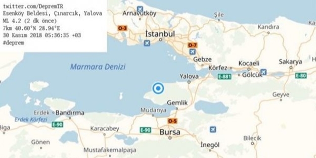 Yalova'daki depremin ardından 7 artçı deprem