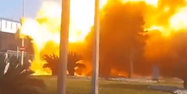 Yanan cipin patlama anı kamerada