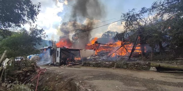 Yangın çok sayıda eve sıçradı! Bir köy alevlere teslim