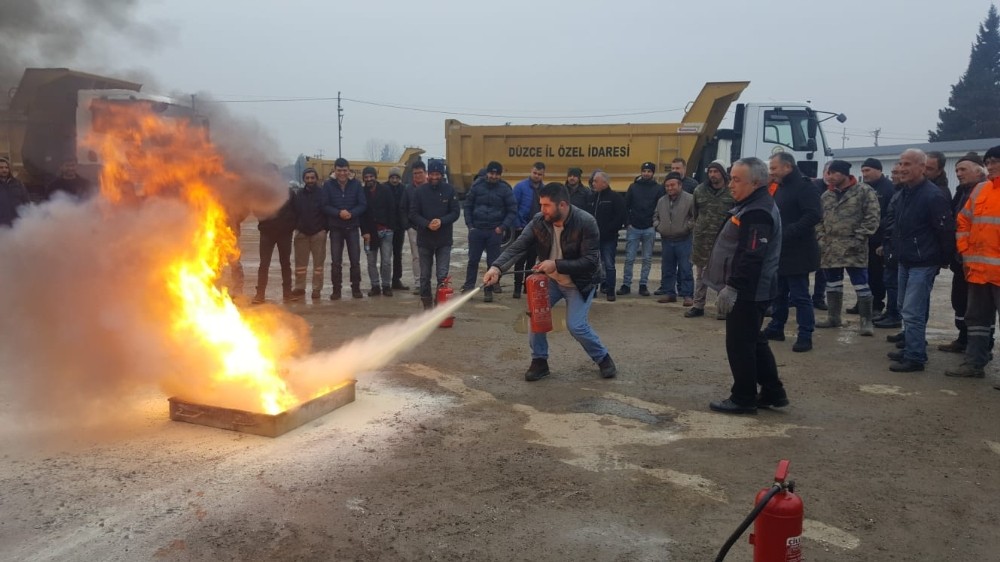 Yangın tatbikatı yaptılar 