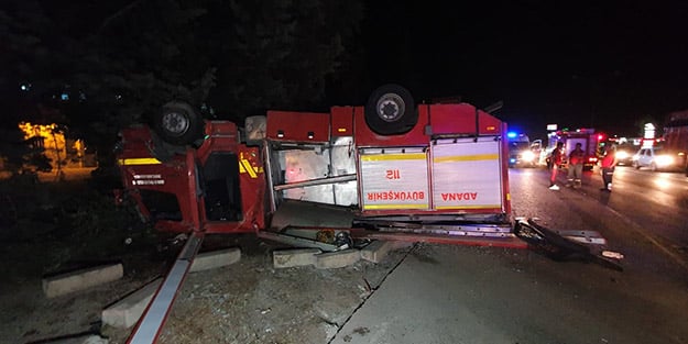 Yangına giden itfaiye ekibi kaza geçirdi! Yaralılar var