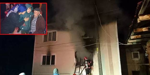 Yangına karla müdahale ettiler