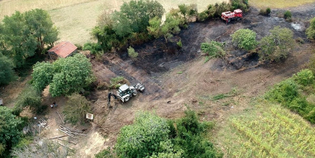 Yangında 10 dönüm zarar gördü