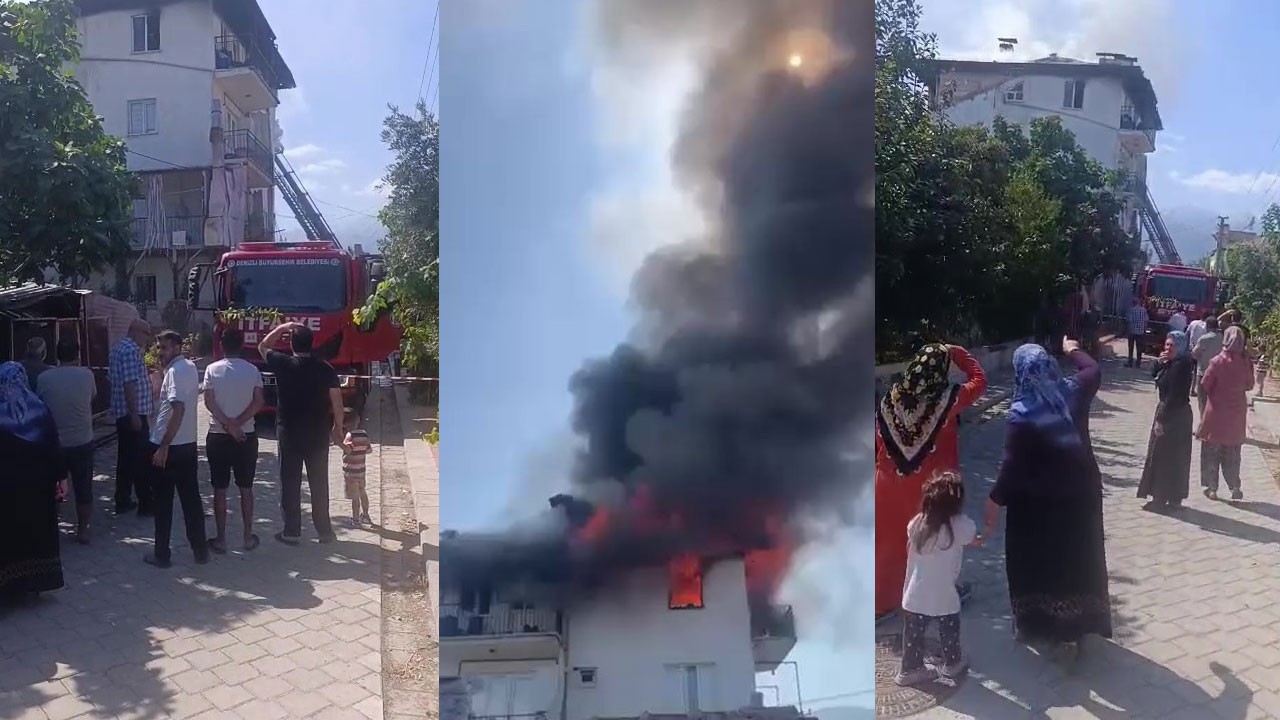 Yangındaki çocuklar için canını tehlikeye attı