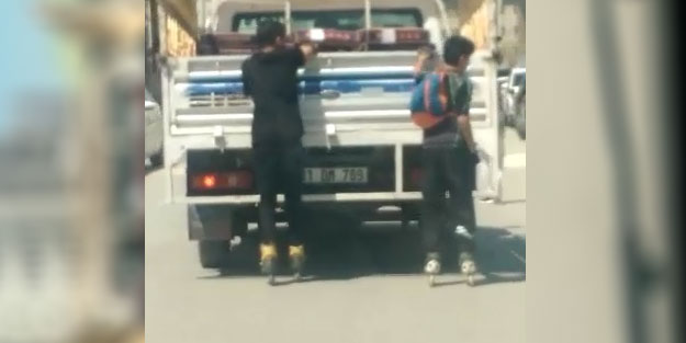 Yapmayın çocuklar! Patenci gençler, yine hayatlarını hiçe saydı