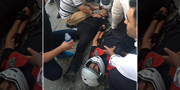 Yaralanan polisler bir an olsun birbirlerini bırakmadı