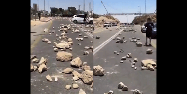 Yardım konvoyları Gazze’ye ulaşmasın diye Gazze yolunu taşladılar! İnsanlıktan zerre kadar nasibini almamışlar