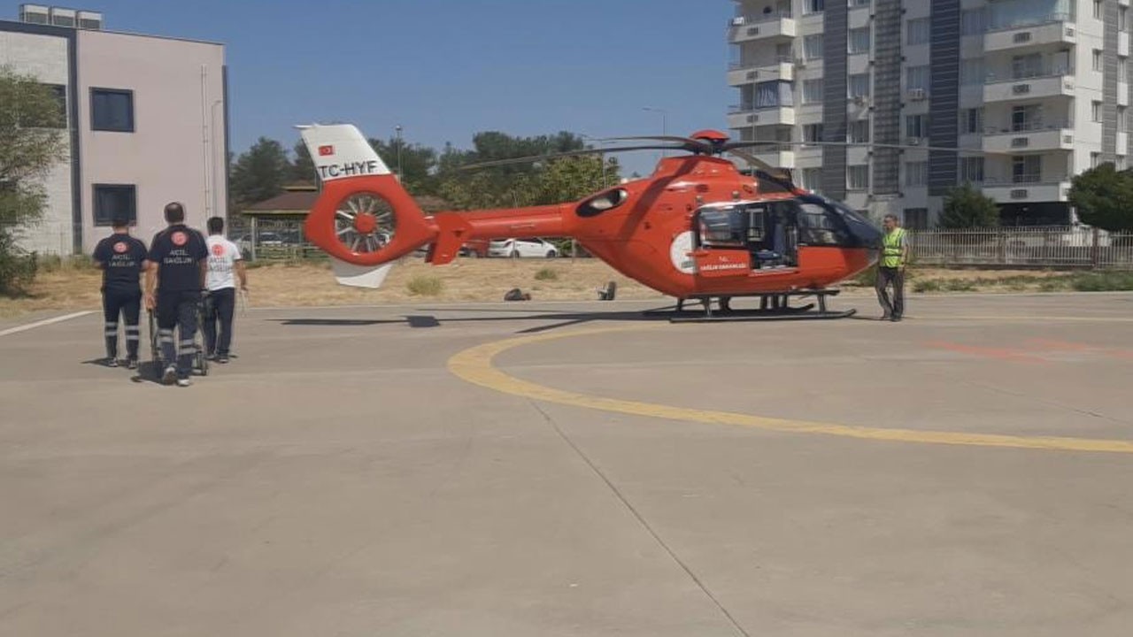 Yaşlı adam için ambulans helikopter kaldırıldı