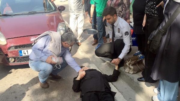 Yaşlı kadına çarpan sürücü özür dileyip, helallik istedi