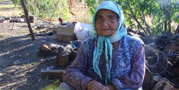 Yaşlı kadının dağda çile dolu hayatı şaşırtıyor