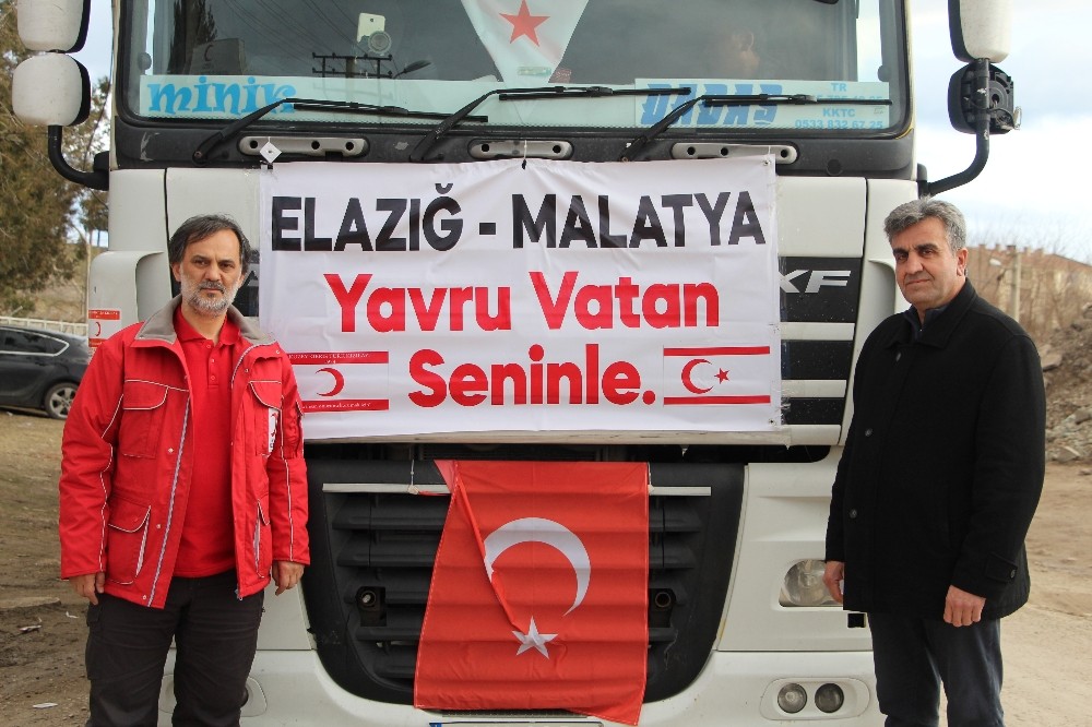 Yavru vatan Kıbrıs’tan depremzedelere 2 tır yardım 