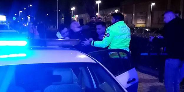 Yayaya çarpan alkollü sürücü polislere zor anlar yaşattı
