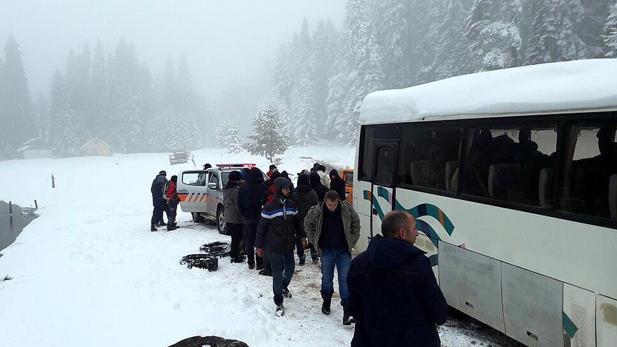Yaylada mahsur kalan 40 öğrenci kurtarıldı