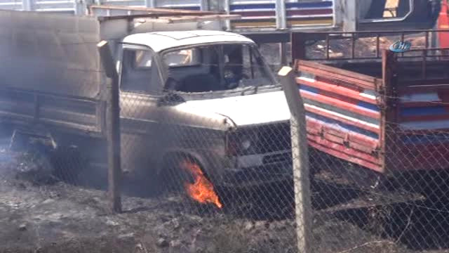 Yediemin otoparkında korkutan yangın