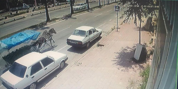 Yeğenini at arabasından attı, kendisi yere düşüp sürüklendi! Polisi alarma geçiren firari at dehşet saçtı