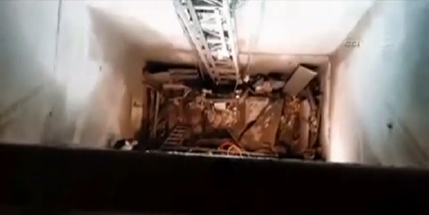 Asansör yere çakıldı!