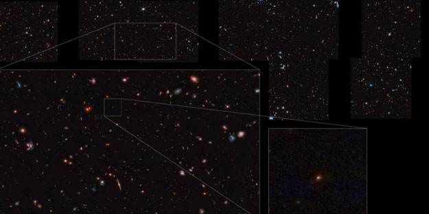 Yeni bir 3D görselleştirme, bizi gözlemlenen en uzak galaksiye yolculuğa çıkartıyor