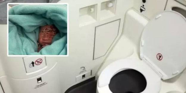 Yeni doğmuş bebeği uçağın tuvaletindeki çöp kutusuna bıraktı