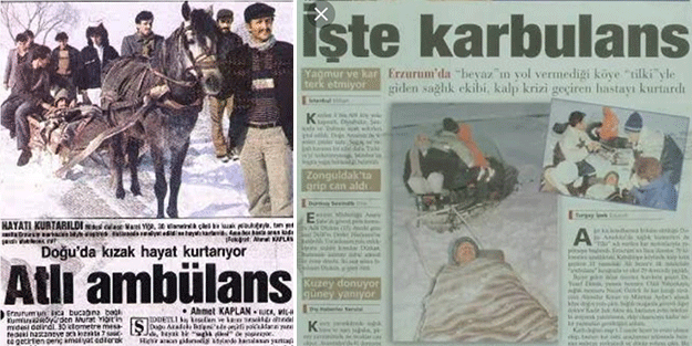 Yeni sağlık sistemini eleştiren zihniyetin eseri... Biri atbulans, biri karbulans