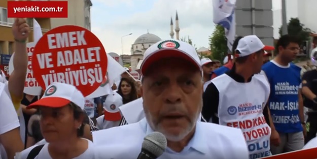 Yeniakit.com.tr Hak-iş yürüyüşünde! 'Arkadaşlarımızın işlerine dönmesini yürüyüşümüzle başaramazsak başka yöntemler deneyeceğiz'