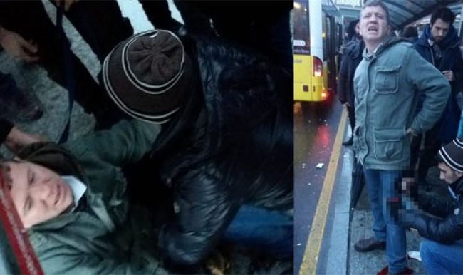 Yenibosna metrobüs durağında bıçaklı saldırı