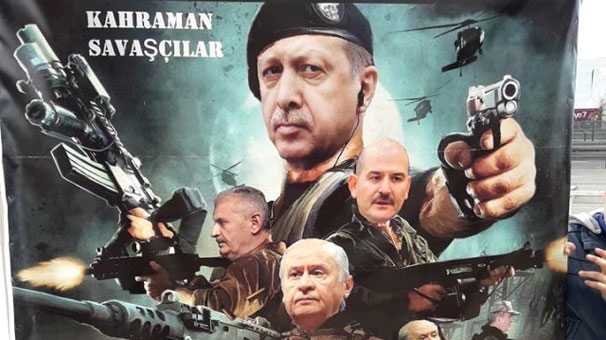 Yenikapı'daki mitinge damga vuran pankart