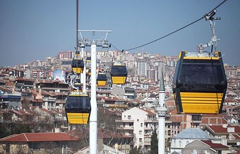 Ankara’da teleferik hattında bakım çalışması yapılıyor