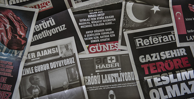 Yerel gazetelerden teröre 'siyah beyaz' tepki