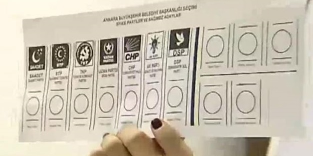 İşte yerel seçimde kullanılacak oy pusulası