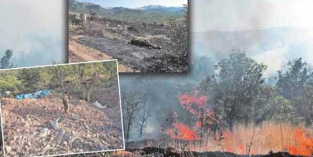 Yerle bir edilen PKK inleri böyle görüntülendi