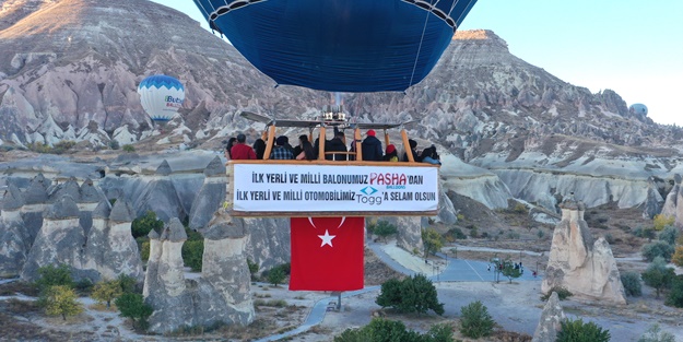 Yerli sıcak hava balonu TOGG için havalandı