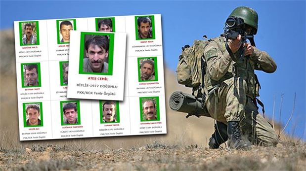 Yeşil listedeki PKK'lı öldürüldü