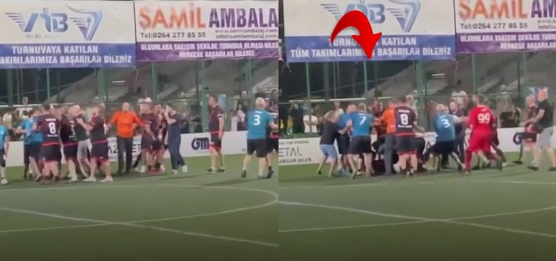 Yeşil sahaya kan bulaştı: Herkes birbirine yumruk atmaya başladı!