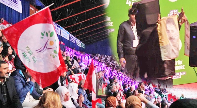 Yeşil Sol Parti Kongresinde Apo posteri: TUTUKLANDI