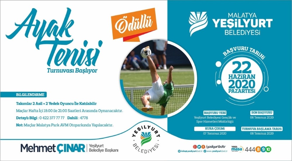 Yeşilyurt Belediyesi, ayak tenisi turnuvasıyla sporseverlerle buluşacak 