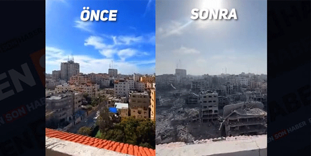 Yıkımın boyutu gözler önünde! Saldırılardan önce ve sonra Gazze